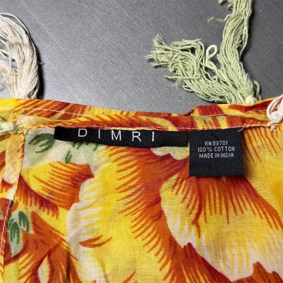 DIMRI Luxury Fashion Scarf Dahlia Green Pink Floral Tasseled Fringed Wrap - Picture 3 of 7